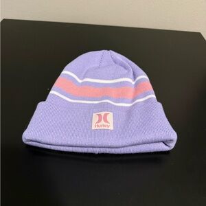 Hurley Lavender and Pink Striped Beanie